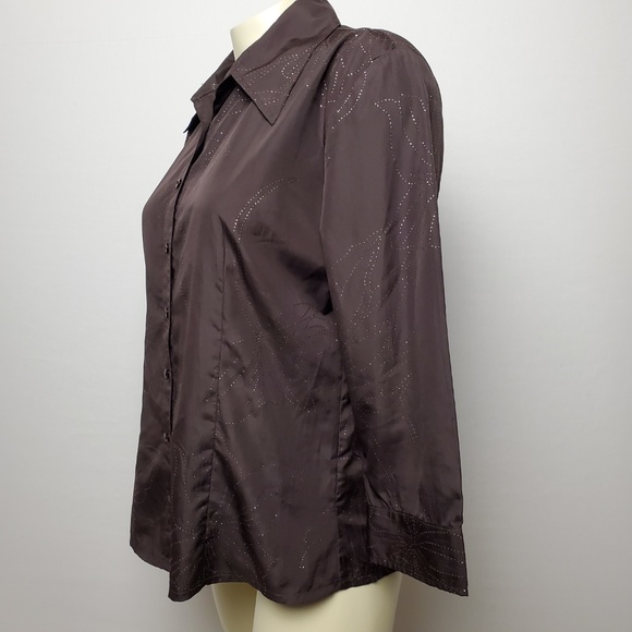 LIZ JORDAN BUTTON-UP WIDE-SLEEVE SIZE 10 - Picture 2 of 4